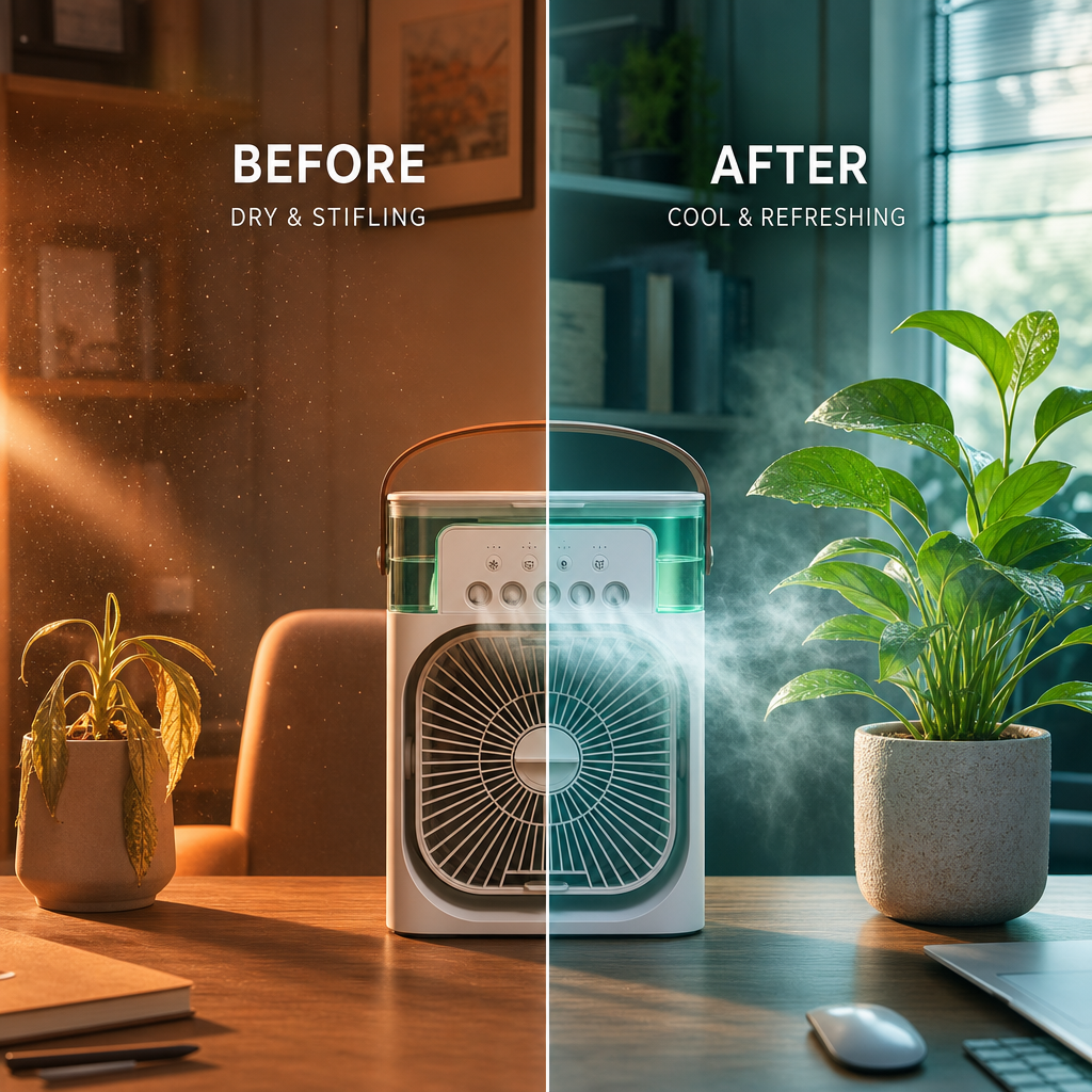 Mini Climatiseur 3-en-1 LED